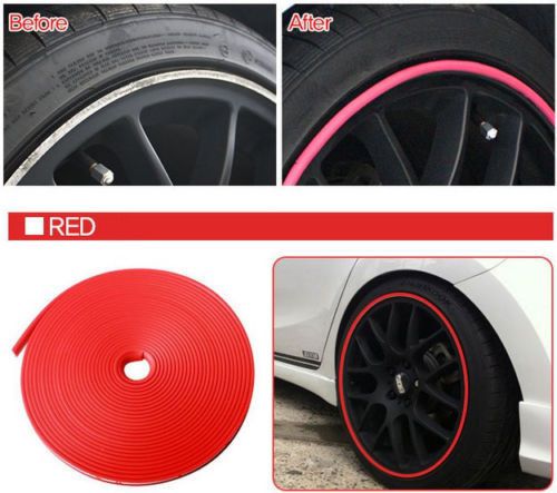 22&#034;car vehicle wheel rims protector tire guard line red for tiguan touareg