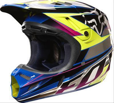 Fox racing 2013 v4 race helmet medium gloss chrome snell m2010 02715-010-m