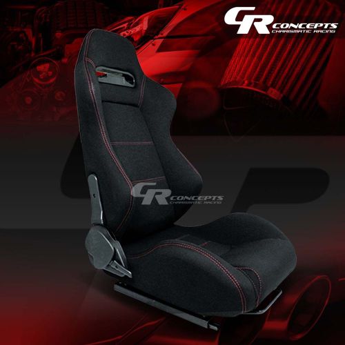 Type-r red stitches sports style racing seats+mounting sliders passenger side