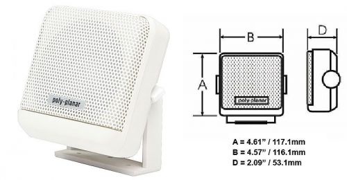 Poly-planar #mb41w - vhf extension speaker - 10w surface mount - white