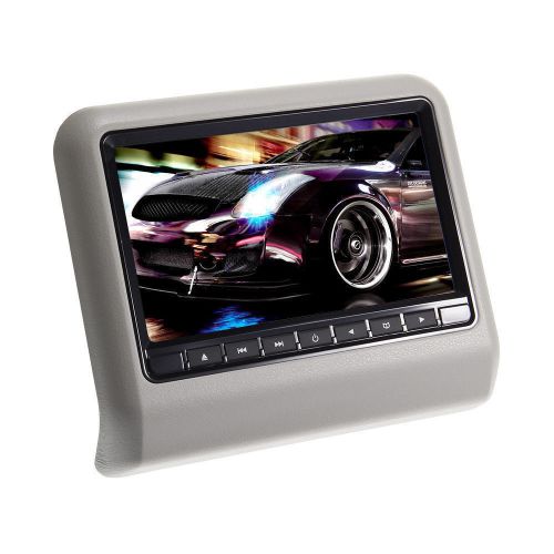 Beige 9&#034; hd digital lcd screen car pillow headrest monitor mount dvd player usa