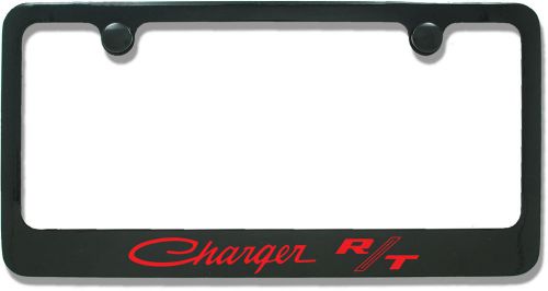 Dodge charger rt classic (black/red) powder coated license plate frame