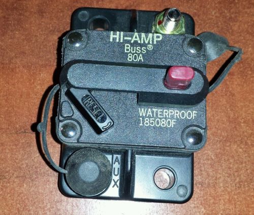 80 amp hi-amp bussmann  buss circuit breaker 185080f manual reset waterproof new