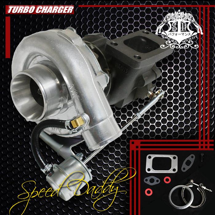 T04e t3/t4 .63 turbo turbocharger 300+hp w/ internal wastegate v-band down pipe