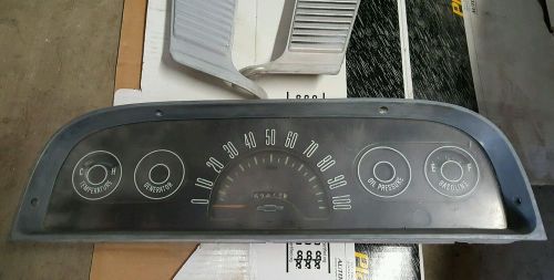 1960 - 1963 chevy truck c series instrument cluster &amp; trim moldings oem used