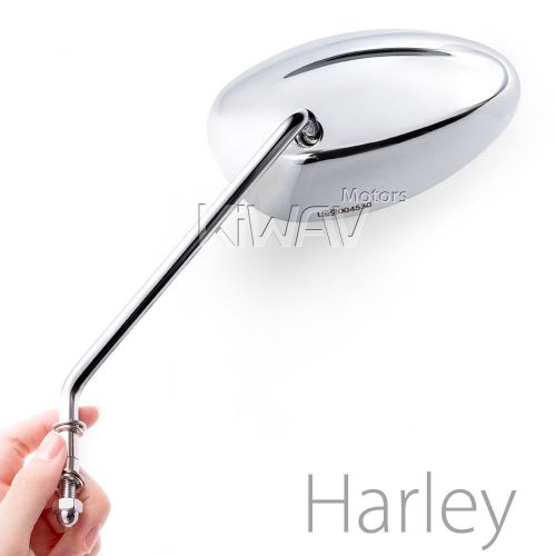 Magazi oval chrome rearview mirrors tall stem spec for harley bike - amm shop ε