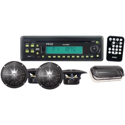 Pyle plcd7mrkt marine single-din in-dash cd receiver with four 5.25 speakers   s