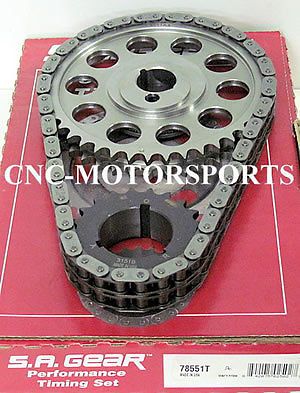 Sb ford 302 351w late billet race roller timing chain 3 keyway sa gear 78551tr