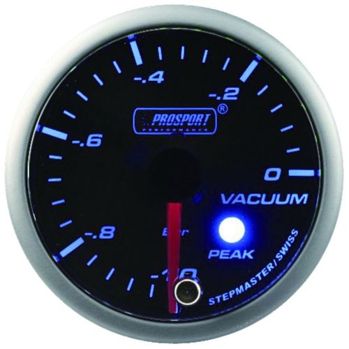 Prosport 52mm premier blue &amp; super white led vacuum gauge bar