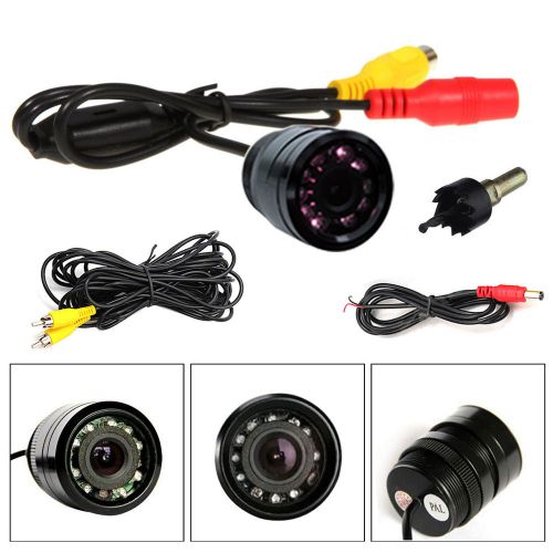 Waterproof car rear view backup camera flush mount ntsc 8 led night vision cmos