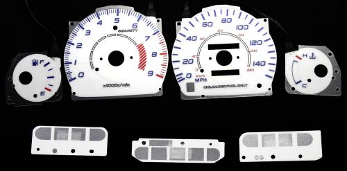 150mph glow gauge face euro reverse white overlays for 95-98 nissan 200sx se-r