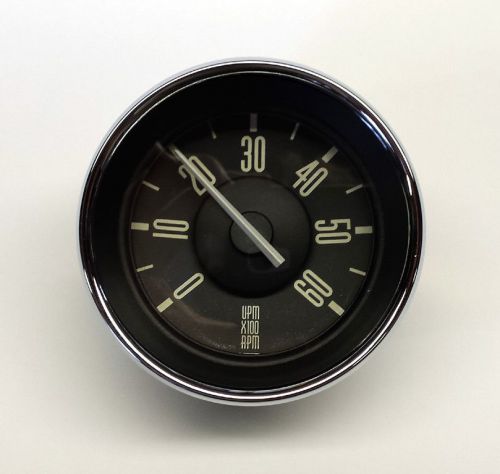 Vw type 3 isp black face tachometer 0 - 6,000 rpm dash gauge 12 volt rev counter