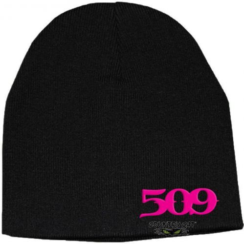 509 women’s one size fits most pink logo beanie hat - black - 509-hat-plb