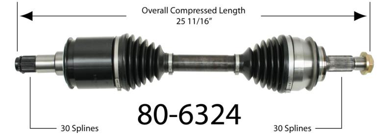 Empi 80-6324 new constant velocity premium cv half shaft drive axle assembly