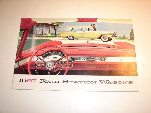 1957 ford station wagons brochure,original oem poster y block, shows all models