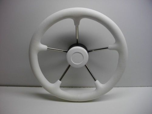 Uflex ultraflex v70w 5 spoke stainless and white steering wheel boat 39929j