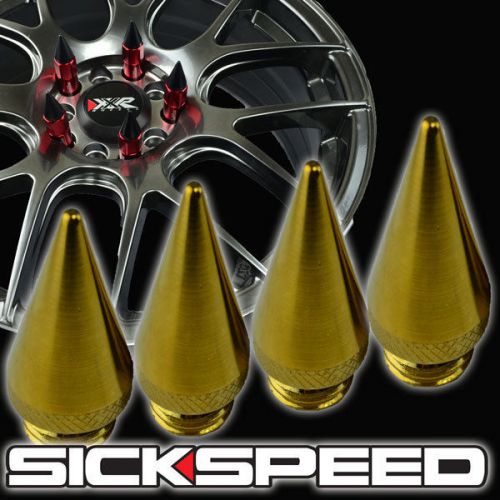 4pc set of spikes for sickspeed extended tuner lug nuts wheel/rim g01 24k gold