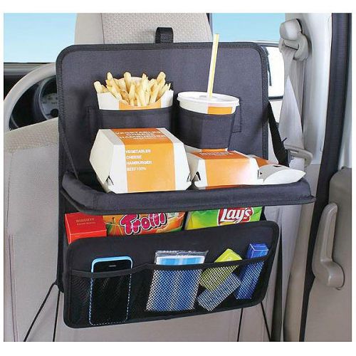 Car back seat headrest organizer multi-pocket storage bag protection back seat