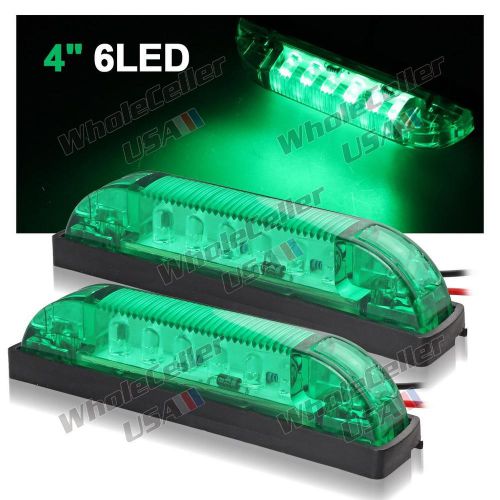 New 2pcs sealed-rectangular-green ultra-thin-line led utility light bar-6 diode