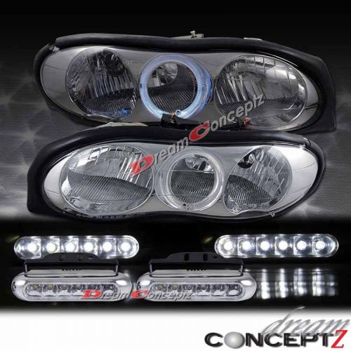 98-02 chevy camaro halo projector headlights w. front led daytime running lights