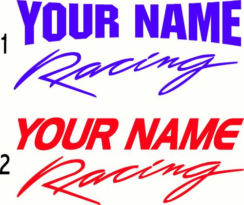 8-6x12 inch personalized &#034;your name&#034; racing decals stickers ss super stock nhra
