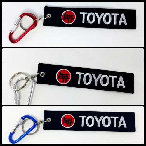 Toyota logo d ring keychain embroidery key strap aluminum carabiner clip lock