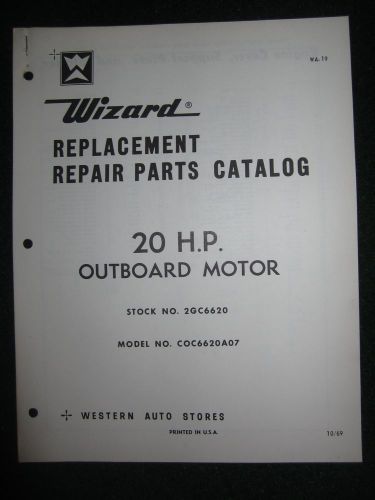 1970 wizard outboard parts catalog manual 20 hp coc6620a07