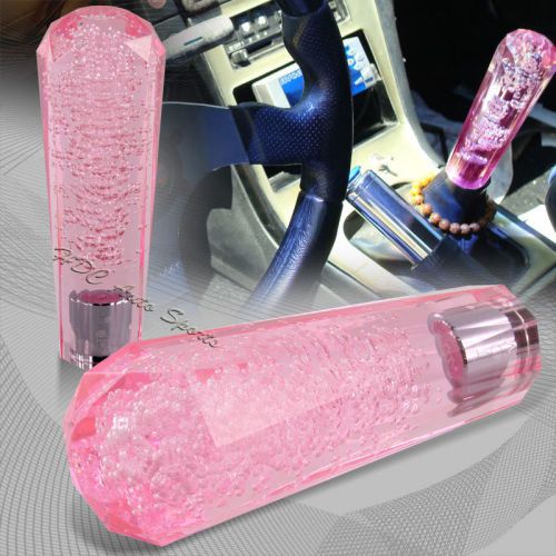 For honda acura vip 150mm manual pink diamond crystal bubble drift shift knob