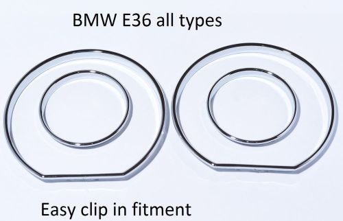 New bmw e36 gauge rings instrument cluster high glossy chrome tachoringe m3
