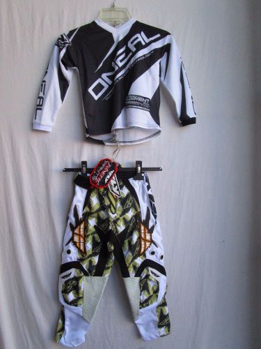 Youth motocross combo set fly pants sz 18 ,21&#034; waist, oneal jersey extra small
