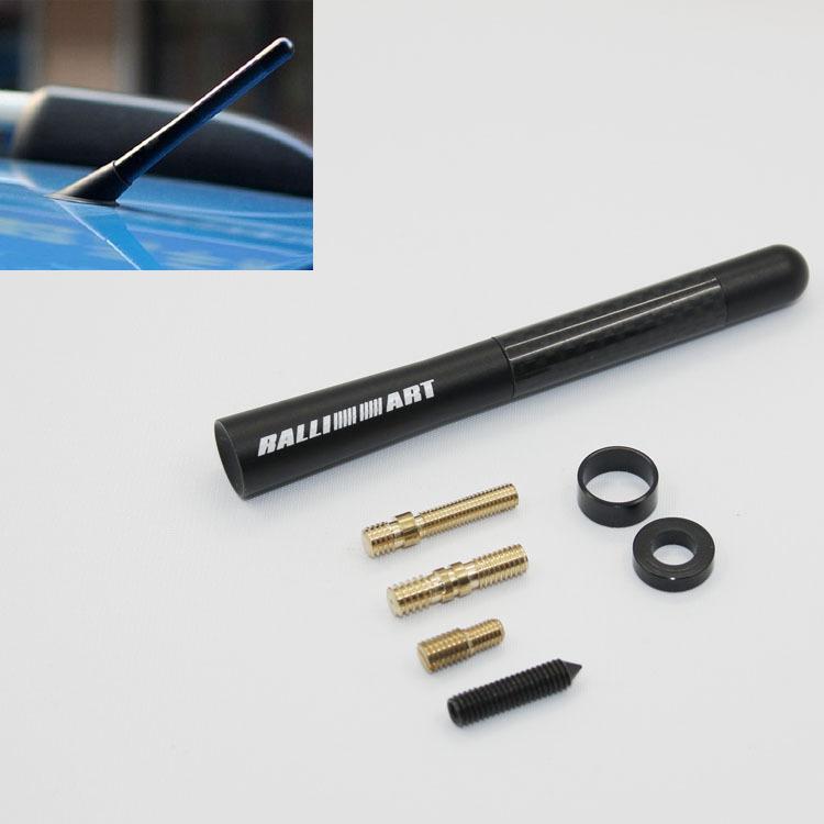 4.7" sport black carbon fiber short  antenna for mitsubishi all model ralliart
