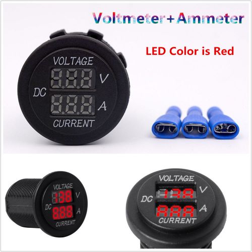 Red led panel digital voltage current tester ammeter display voltmeter car motor