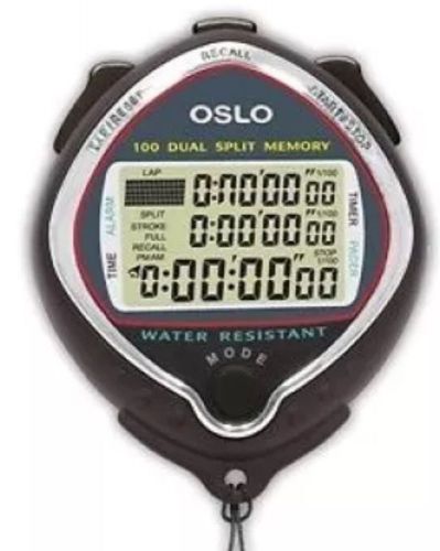 Robic oslo silver 100 stopwatch p/n 67704 100 memory recall dual countdown