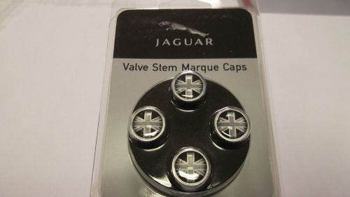 Union jack valve stem caps (black) fits all jaguars #c2d24287