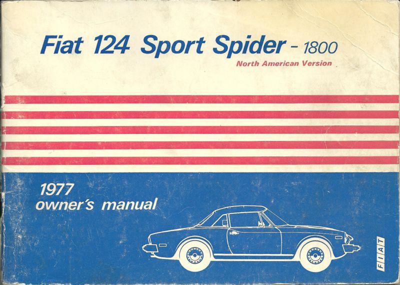 Rare fiat 124sport spider 1800 owners manual with great foldout wiring schematic