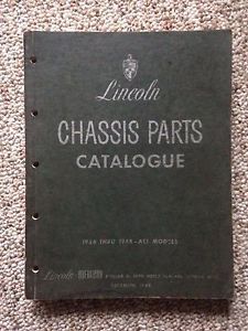 Original 1936-1948 lincoln chassis parts catalogue