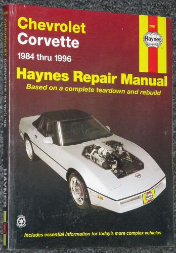 Haynes repair manual 1984 - 1996 chevrolet corvette