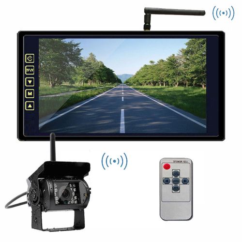 9&#034; monitor for rv truck+wireless waterproof night vision rear view backup camera