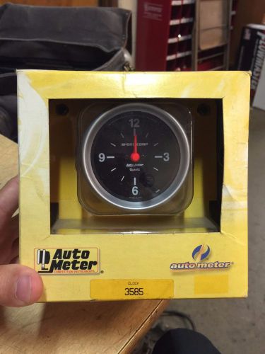 Autometer 3585 gauge, clock, 2 5/8&#034;, 12hr, analog, sport-comp