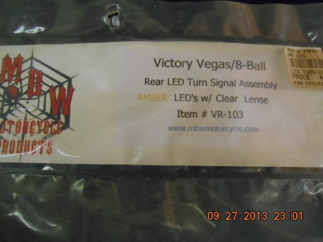 Mbw victory vegas/8-ball rear led turn signal: amber