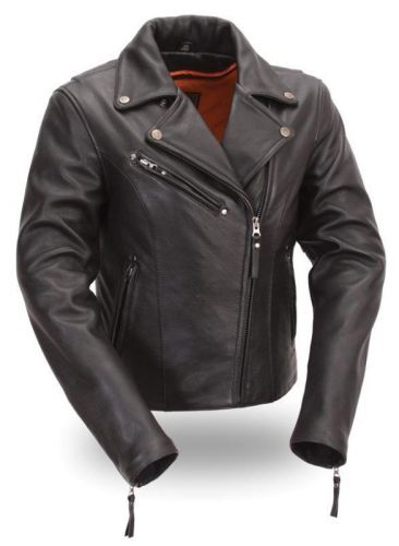 First classic ladies motorcycle full closure jacket fil179cslz lg