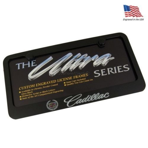 Cadillac black license plate frame cts dts sts srx ext