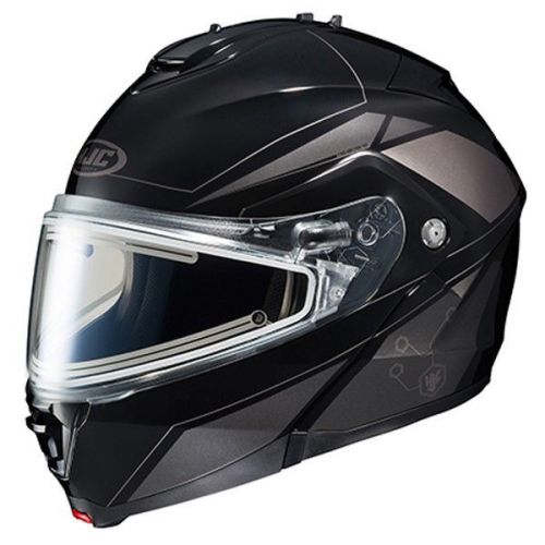 New hjc is-max ii elemental mc5 snowmobile modular helmet black / silver small