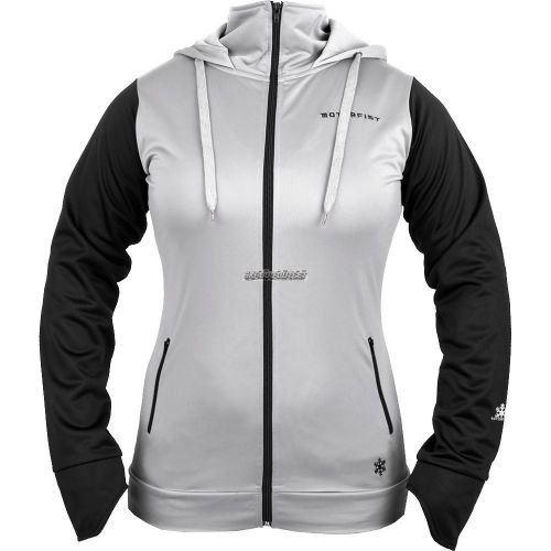 2017 motorfist women&#039;s flo hoodie- black/light gray