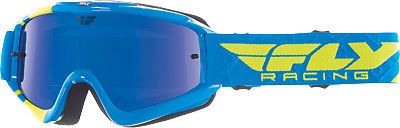 Fly racing blue/hi-vis yellow adult zone dirt bike goggle mx atv 2017