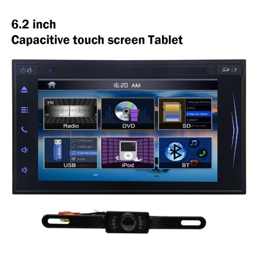 Full touch double din in-dash car monitor dvd player receiver mic bt ipod camera