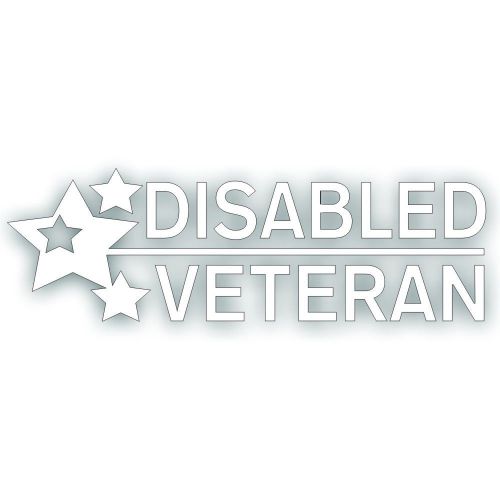 Disabled veteran marine army navy decal for us united states military vet white