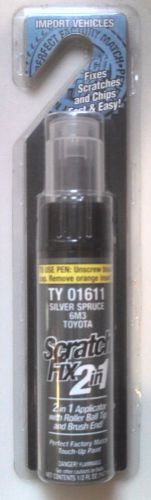 Toyota touchup paint 1/2 oz pen &amp; brush ty0166 gm3 silver spruce metallic nip