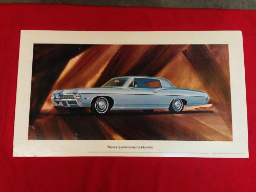 1968 chevy impala custom coupe showroom poster ss 327 350 396 427 ss396 ss427 gm