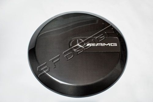 Dry carbon fiber spare tire cover with amg decal oem g500 g63 g65 g700 g800